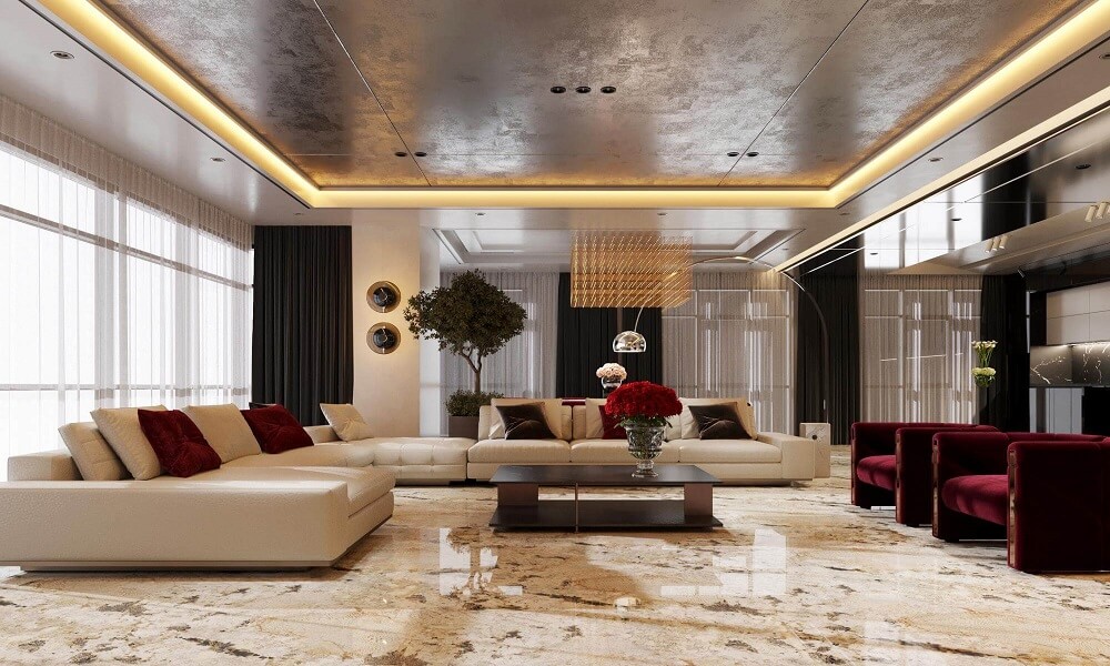 Luxury Stone Tiles with Gold Plating ABK